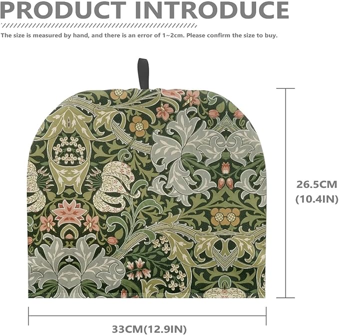 Tea Cozy for Teapots with Handle - William Morris Pattern Golden Lily Dust Insulated Cover, Hanging Fold-Up Design, Suitable for Kitchen and Living Room Table Decoration