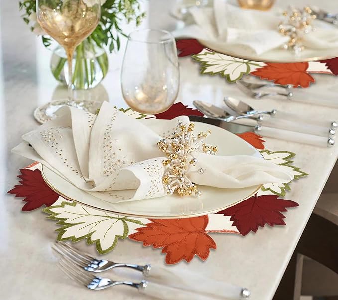 Decozen Set of 4 Doilies for Table, Lace Doilies - Rustic, Crochet, Farmhouse, Kitchen, Round Table Placemats - Valentines Day Decorations - 15 inch Cream White, The Falling Petals Collection
