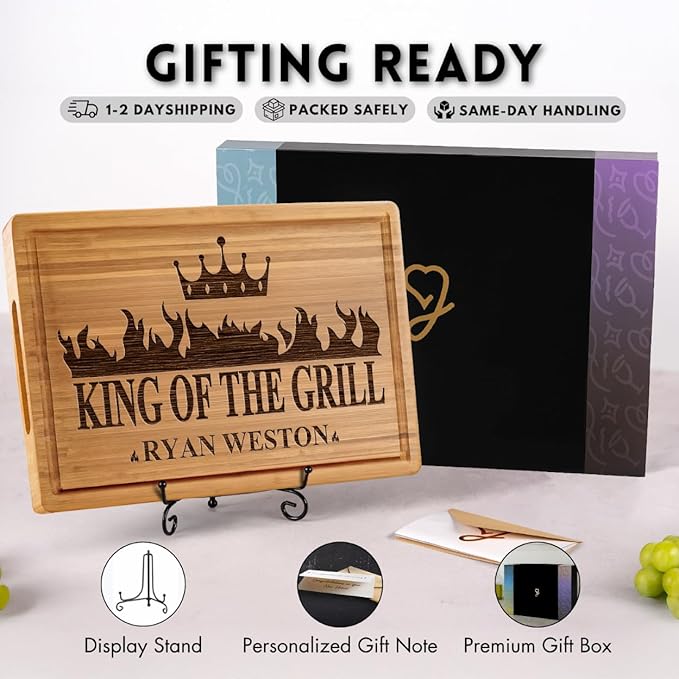 Personalized Gifts for Men Custom Engraved Cutting Board BBQ & Grilling Gift, Unique Grill Master Gift for Dad, Husband, or Father in Law Perfect Birthday or Christmas Gifts for Men 2026