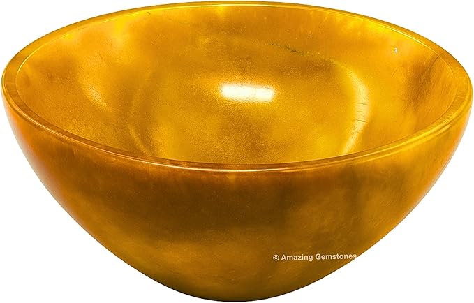 Yellow Jasper Crystal Bowl - 2 Inch Decorative Bowls for Room and Home Decor - Gemstone Healing Crystals for Elegant Display, Positive Energy Balance and Gift
