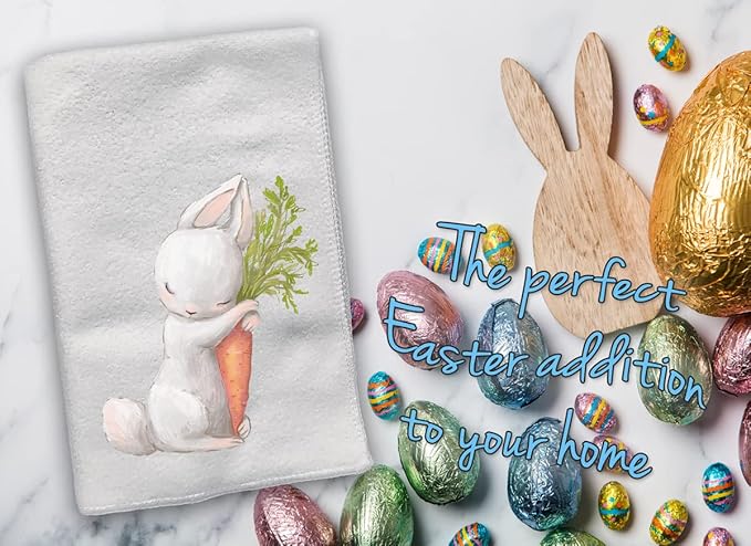 Decorative Kitchen and Bath Hand Towel | Religious Christian Easter Flowers Orange Pink Green | Spring Summer Garden Themed | Home Decor Decorations | House Gift Present