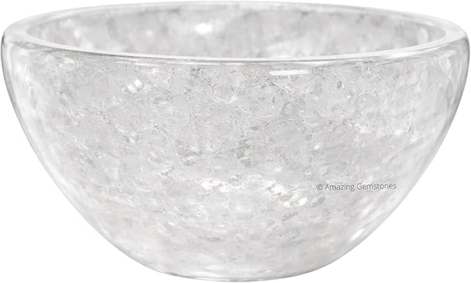 Clear Quartz Crystal Bowl - 2 Inch Decorative Bowls for Room and Home Decor - Gemstone Healing Crystals for Elegant Display, Positive Energy Balance and Gift