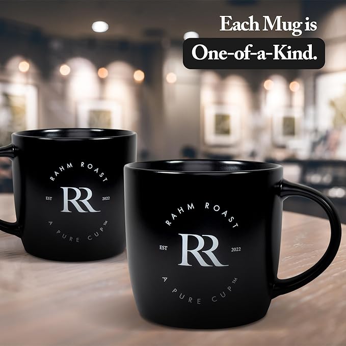 16oz Coffee Mug for Residential Office Use | Microwave and Dishwasher Safe | Hand Washing Recommended | Durable Black Ceramic, 3.75" D x 4" H x 4" W