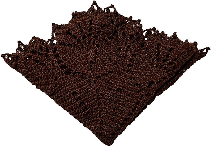 BIBITIME Tulip Flower Doilies Lace Doilies Kitchen Table Doily Mats Tablecloth Handmade Crochet Placemats Vase Dish Plate Mat (1 PC- 15 inches- 16 inches, Coffee)