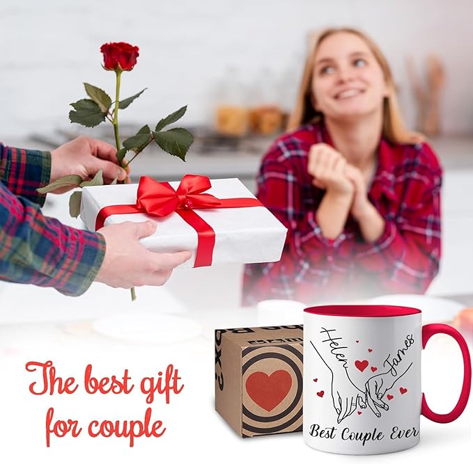 Personalized Coffee Mug with Photo Text Logo, 11OZ Custom Travel Cups, Personalized Valentine Birthday Employee Appreciation Gifts for Women Men Best Friend Office, Taza Personalizadas (couple mug)