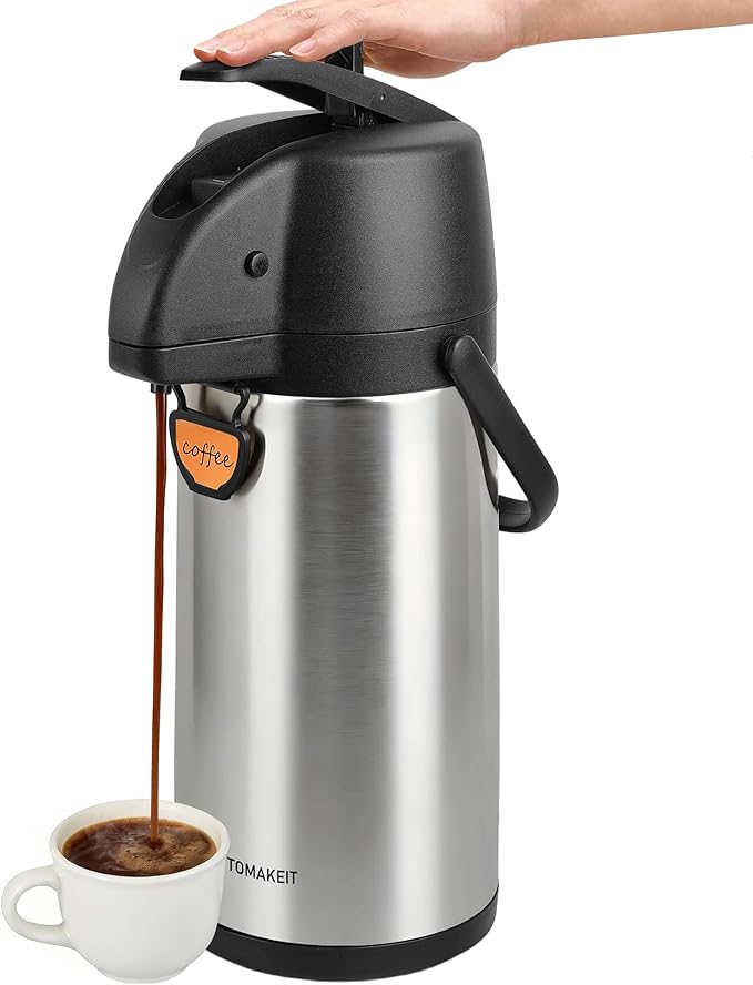 Airpot Coffee Dispenser Thermal with Pump,3L/102 Oz Insulated Stainless Steel Large Airpot Coffee Carafe Lever Action for Hot/Cold Water,Thermal Carafe for Hot Cocoa for Parties