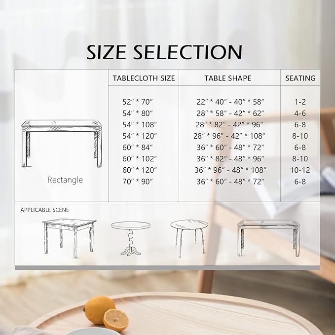 MYSKY HOME Boho Rectangle Tablecloth 60x84 Inches Linen Fabric Oblong Table Cover Farmhouse Decoration Waterproof Classic Bohemian Tablecloth for 4 Feet Table, Indoor and Outdoor Use, Grey Tablecloth