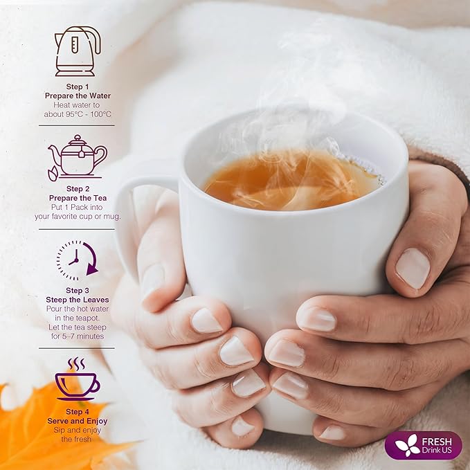 FreshDrinkUS, Vitality Balance Tea Bags | 30 Count | Herbal Blend with Gymnema, Milk Thistle Seed, Fenugreek, Dandelion Root, Ginger, Orange Peel & Other Herbs – 100% Natural, Caffeine-Free Herbal Tea