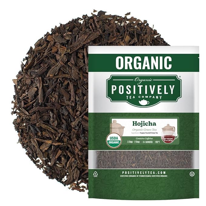 Organic Positively Tea Company, Hojicha, Green Tea, Loose Leaf, 16 Ounce