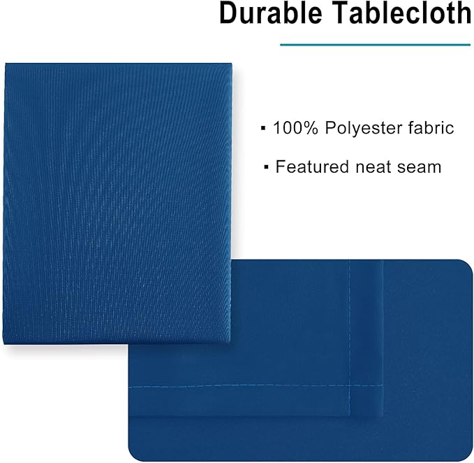 Hiasan Royal Blue Tablecloth for Rectangle Tables - Waterproof and Spillproof Washable Fabric Table Cloth for Dining Room Kitchen Party, 60 x 102 Inch