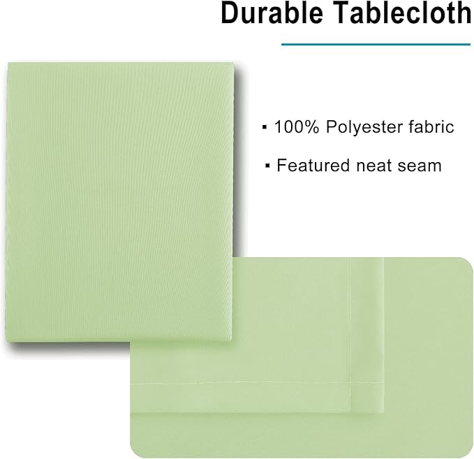 Hiasan Light Sage Square Tablecloth - Waterproof and Spillproof Washable Fabric Table Cloth for Dining Room Kitchen, 60 x 60 Inch