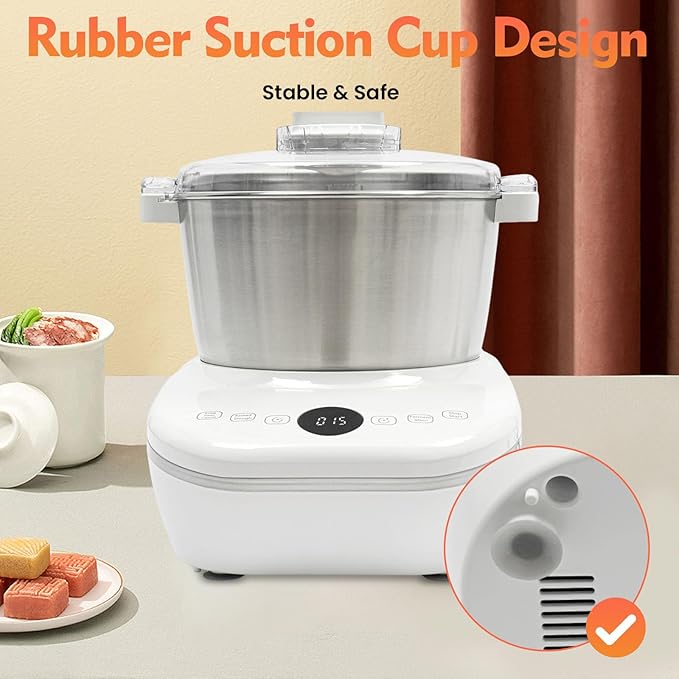 Electric Dough Maker with Ferment Function Dough Mixer Machine 304 Stainless Steel 5QT Automatic Pasta Machine Commercial Flour Kneading Machine for Baking Bread Dumpling