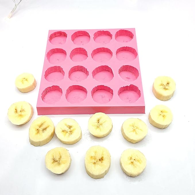 Banana slices silicone mold 16 cavities banana mold Realistic fruits molds wax melts molds NC074