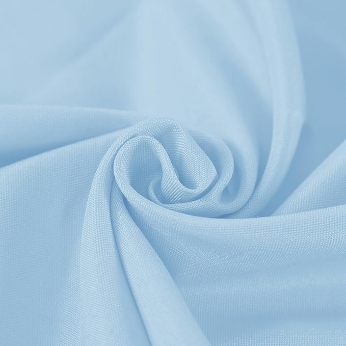Fokitut 2 Pack Waterproof Rectangle Tablecloth, 90x156 Inch,Stain Resistant and Wrinkle Polyester Table Cloth, Fabric Table Cover for Kitchen Dining, Wedding, Party, Holiday Dinner-Blue Mist