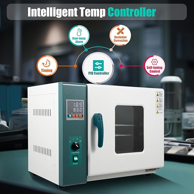 1000W Horizontal Electric Blast Drying Oven, 45L/12Gal Lab Convection Oven, 110V Digital Forced Air Ovens with Intelligent Temperature Control for Industrial, Lab, School Use