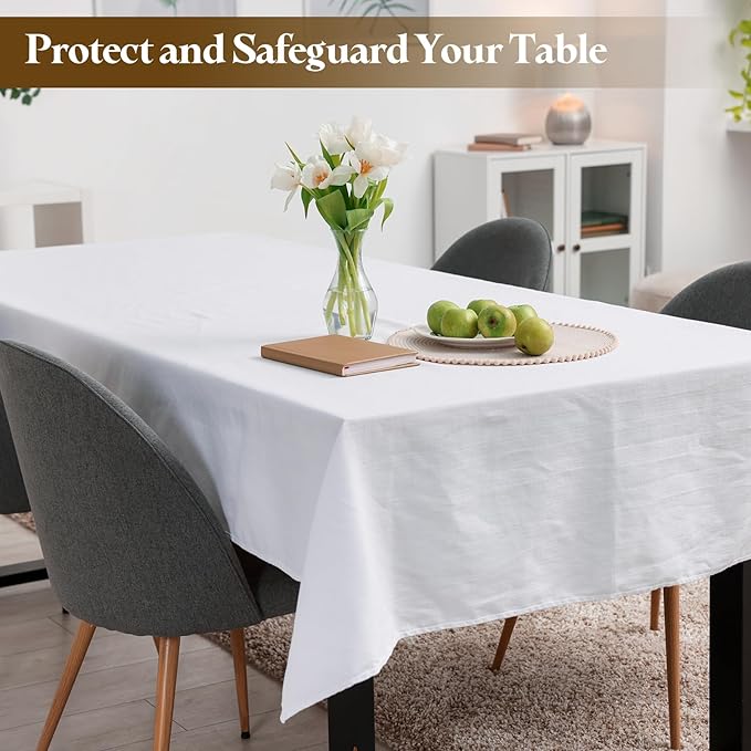 uxcell 60 x 84 Inch Clear Plastic Tablecloth, Waterproof Oilproof Rectangle Vinyl Table Cover Protector with Sewn Finished Edges, Table Cloth for Dining, Parties and Holidays