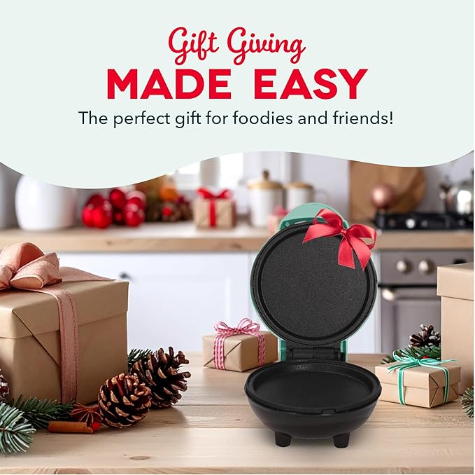 DASH Mini Maker Electric Round Griddle for Individual Pancakes, Cookies, Eggs & other on the go Breakfast, Lunch & Snacks with Indicator Light + Included Recipe Book - White