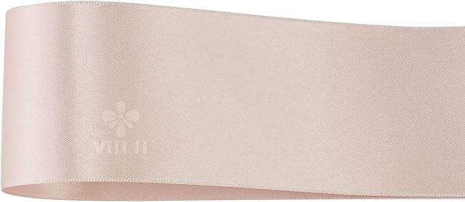 MEEDEE Rose Gold Satin Ribbon 2 Inch Rose Gold Ribbon Lux Double Faced Ribbons by 25 Yards Silk Satin Ribbons for Gift Wrapping, Wedding, Flower Bouquet, Holiday Decorating