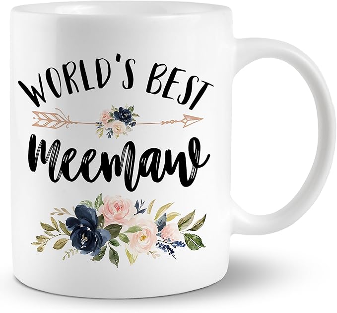Meemaw Mug, Meemaw Coffee Cups Ceramic, World's Best Meemaw Coffee Mug, Meemaw Gifts, Grandma Gifts for Christmas, Best Grandma Gifts, Meemaw Coffee Mug Gifts for Meemaw