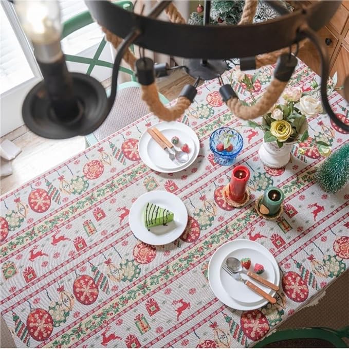 Rectangular Tablecloth Jacquard High-Grade Tablecloth Bohemian Thick Tablecloth Suitable for Restaurant Camping(140 * 300cm)
