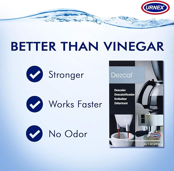 Descaling Powder Solution - 4 Uses - Activated Scale Remover for use with Keurig 1.0/2.0, Home Coffee and Espresso Machines, Kettles, Garment Steamers