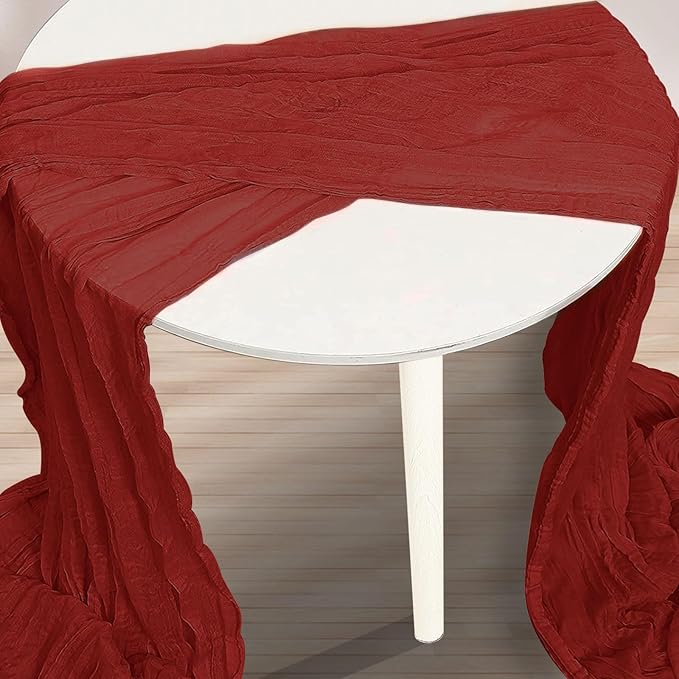 10 Pack Terracotta Christmas Cheesecloth Table Runner 35x120 Inch 10Ft Rustic Gauze Cheese Cloth Table Runner Sheer Cheesecloth Table Runners for Wedding Party Bridal Shower Decoration