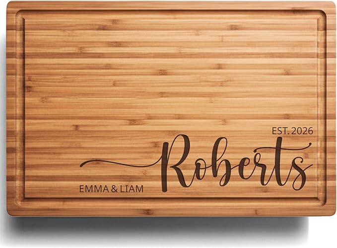 Custom Cutting Board, Personalized Cutting Board, Custom Wood Engraved Charcuterie Boards - Best Present for Wedding, Bridal Shower, Engagement, Anniversary, Housewarming, Gift Idea
