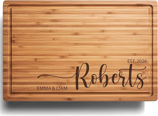 Custom Cutting Board, Personalized Cutting Board, Custom Wood Engraved Charcuterie Boards - Best Present for Wedding, Bridal Shower, Engagement, Anniversary, Housewarming, Gift Idea