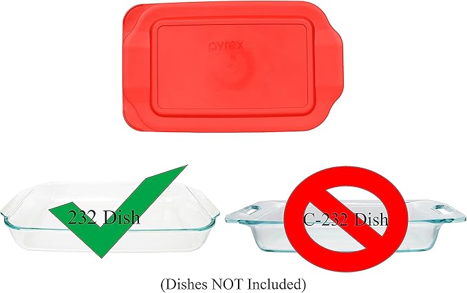 Pyrex 232-PC 2qt Red Food Storage Replacement Lid (4-Pack) - Made in USA