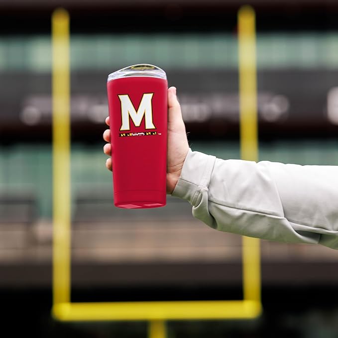 Logo Brands NCAA 20 oz Powder Coat Stainless Tumbler -Double-Wall Insulated Everday Tumbler for Hot or Cold Drinks, High Lip Lid, Team Color