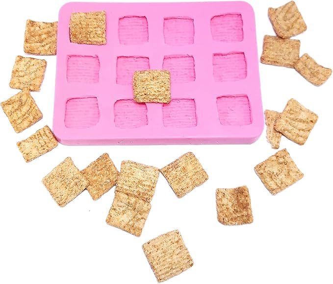 Natucraft Cinnamon Crunch Cereal Silicone Mold - Wax, Resin, Soap, Realistic Flexible - Oven Safe Up to 395F - Turquoise Blue