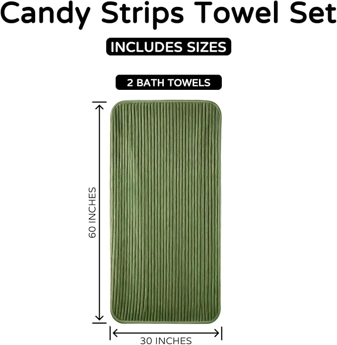 Extra Large Bath Towels (60"x30"),Oversized Bath Towels for Adults Luxury Bath Towels Super Soft Highly Absorbent Microfibers Quick Dry Bath Sheets Large for Bathroom (Olive Green, 2Piece)