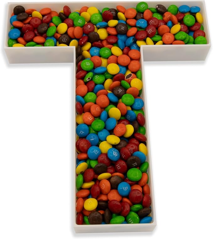 10" Reusable Plastic Box Form Tray Display for Treats, Charcuterie, Cake Pop, Candy, Charcuterie Box, Custom Charcuterie Letters Fillable - Reusable Letter Box - (White Plastic, T)