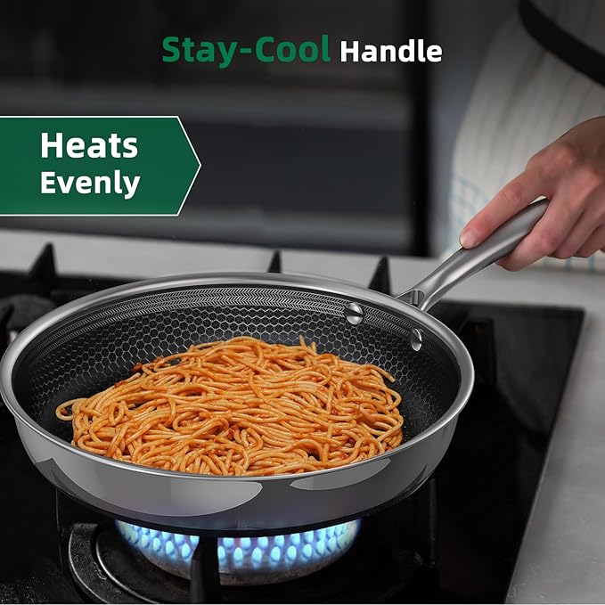 MOMOSTAR Hybrid Nonstick 8-Inch Frying Pan - Induction Cookware for Easy Cooking