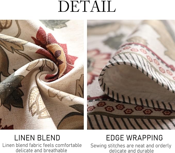 ISAENNE Designer Provence Floral Long Rectangle Tablecloth,Linen Colorful Washable Indoor Table Cloth,Durable Decor Tablecloths for Dining Thanksgiving Kitchen Christmas,63"*102"-Ratina