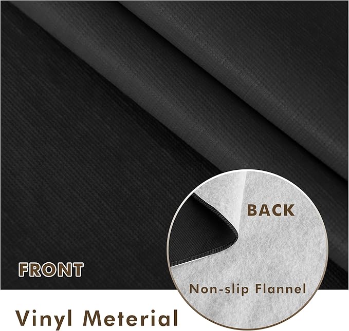 Nasitos 2 Pack Plastic Black Table Cloth Rectangular 60x120 Inch-Vinyl Plastic Tablecloth 8Ft Flannel Backed, Spill & Waterproof Table Cover for Dining Buffet, Wedding Decoration, Family Reunion
