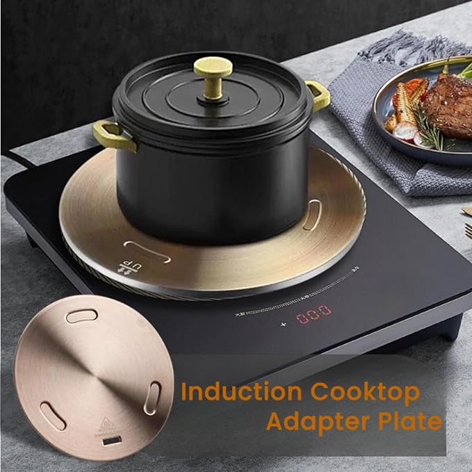 Induction Cooktop Adapter Plate, Lifenergric Heat Diffuser Plate for Glass Electric Stove Top Heat Diffuser with Removable Handle, Induction Converter Disk for Cookware Accessories 11inch