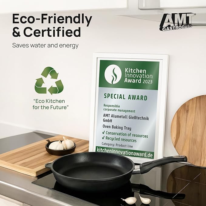 AMT Gastroguss The World´S [.] Frying pan Induction, Diameter 28 cm, Height 5 cm, cast Aluminium (Aluminium), Lotan® Non-Stick Coating for Fat-Free-Frying, AMZN-I-528-US