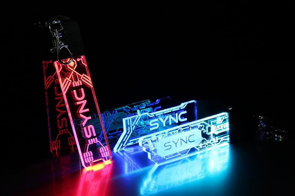 Futuristic Cyber LED Keychain | Different Designs - Circuit Board, Green Code, Binary Code, Personalised | Gift For Programmer Gamer