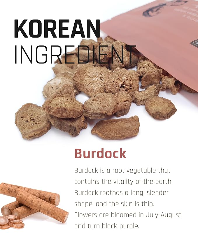 Ssanggye Burdock Root Loose Tea 50g, Rich Earthy Savory Taste Soothing Premium Aroma Herbal Tea Whole Burdockroot Sliced, Dried & Roasted Traditional Herb Vegetable Water Coffee Alternative Made in Korea