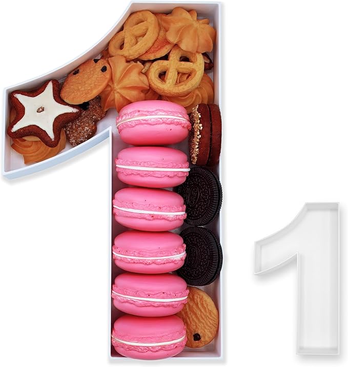 10" Reusable Plastic Box Form Tray Display for Treats, Charcuterie, Cake Pop, Candy, Charcuterie Box, Custom Charcuterie Letters Fillable - Reusable Letter Box - (White Plastic, 1)