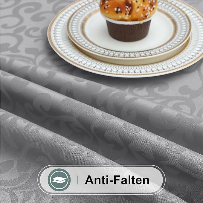 Tablecloth Tablecloth Rectangular Polyester Tablecloth Jacquard Dyeing Tablecloth Tablecloth Table Decoration and Accessories for Restaurant Cafe(Gray,130x160cm(Rectangle))