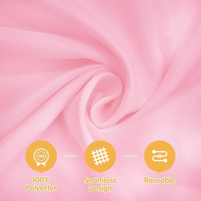 BRILLMAX 6 Pack Pink Tablecloths 60 x 126 Inch for 8ft Rectangle Tables - 150 GSM Polyester Fabric, 15" Standard Drop, Water, Stain & Wrinkle Resistant Cloth Cover for Wedding Banquet Dining Buffet