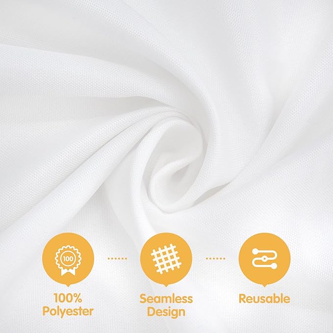 BRILLMAX 10 Pack White Tablecloths 60 x 126 Inch for 8ft Rectangle Tables - 150 GSM Polyester Fabric, 15" Standard Drop, Water, Stain & Wrinkle Resistant Cloth Cover for Wedding Dining Buffet