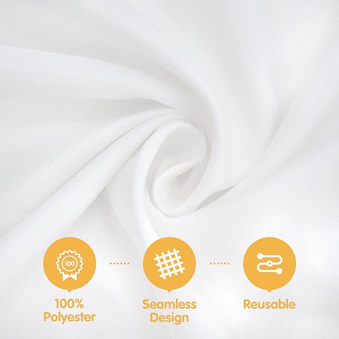 BRILLMAX 6 Pack White Tablecloths 60 x 102 Inch for 6ft Rectangle Tables - 150 GSM Polyester Fabric, 15" Standard Drop, Water, Stain & Wrinkle Resistant Cloth Cover for Wedding Banquet Dining Buffet