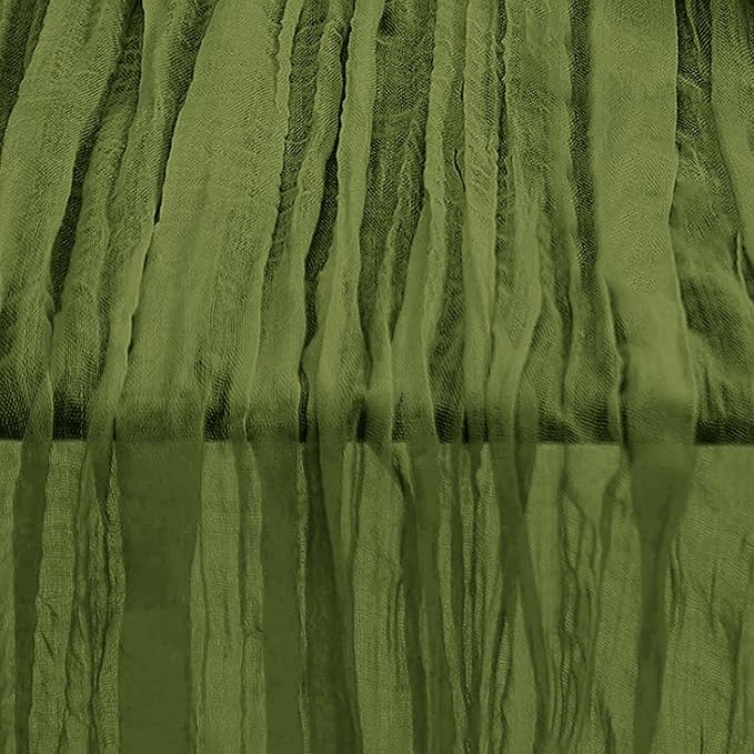 10 Pack Olive Green Cheesecloth Table Runner 35x120 Inch 10Ft Rustic Gauze Cheese Cloth Table Runner Sheer Cheesecloth Table Runners for Wedding Party Bridal Shower Decoration