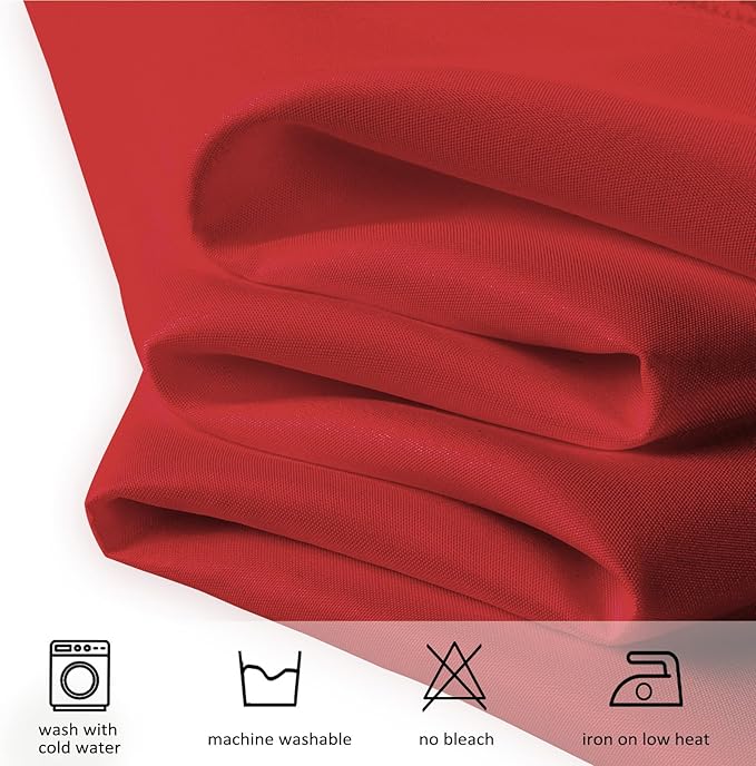 8 Pack Red Tablecloth 60x126 Inch Rectangle Tablecloths for 8 Foot Rectangle Tables, Table Cloth Washable Polyester Fabric Rectangular Table Cover for Dining Banquet Wedding Party