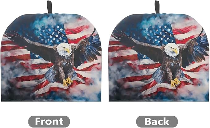 Eagle Tea Cozy for Teapot Soft Tea Insulated Cosy for Kitchen Accessory Dust Proof American Flag Kettle Kitchen Dust Cover for 4th of July Home Decor