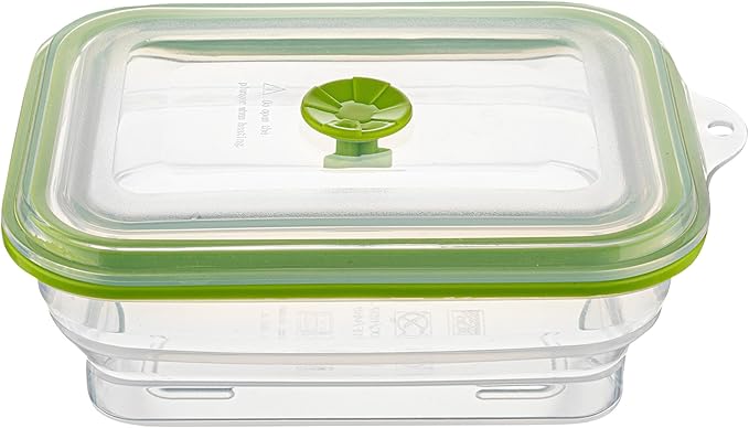Restaurantware-Fresh Hero 32.3 Ounce Storage Containers, 1 Durable Airtight Food Containers - Microwavable, Freezable, Green Silicone, Collapsible, Dishwashable, With Vented Lids