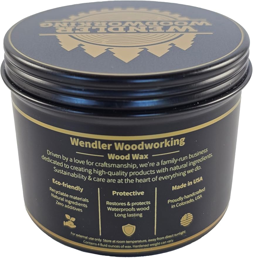 Natural Wood Wax (4 oz) for Cutting Boards, Wooden Utensils, Butcher Blocks, Wooden Surfaces - Made with Natural Beeswax and Mineral Oil, Handcrafted in USA, Food Safe, Conditioner, Wood Butter